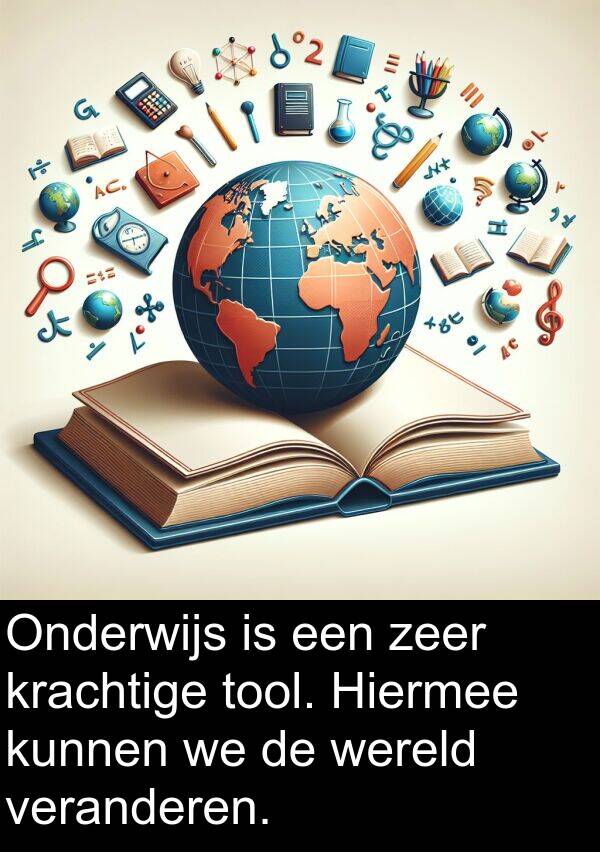 veranderen: Onderwijs is een zeer krachtige tool. Hiermee kunnen we de wereld veranderen.