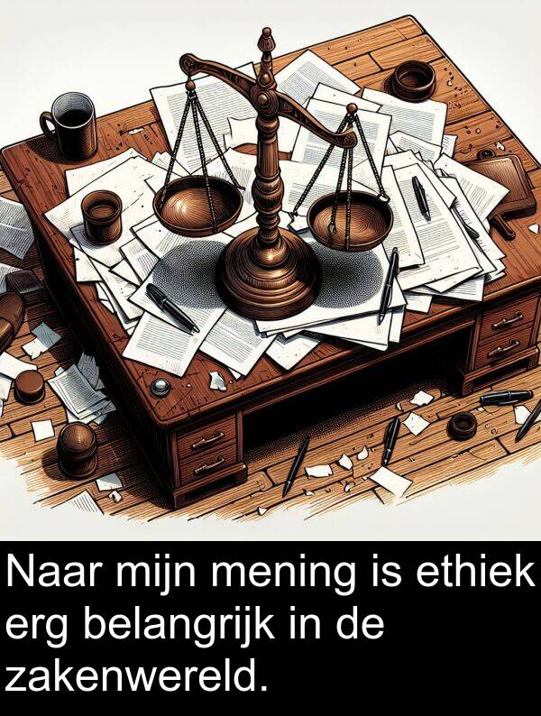 belangrijk: Naar mijn mening is ethiek erg belangrijk in de zakenwereld.