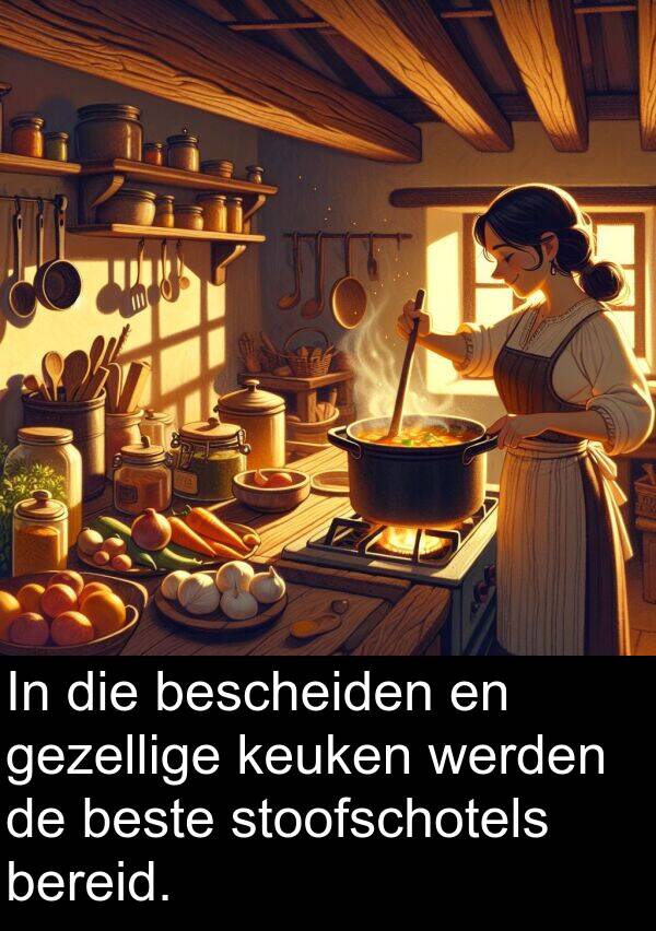 gezellige: In die bescheiden en gezellige keuken werden de beste stoofschotels bereid.