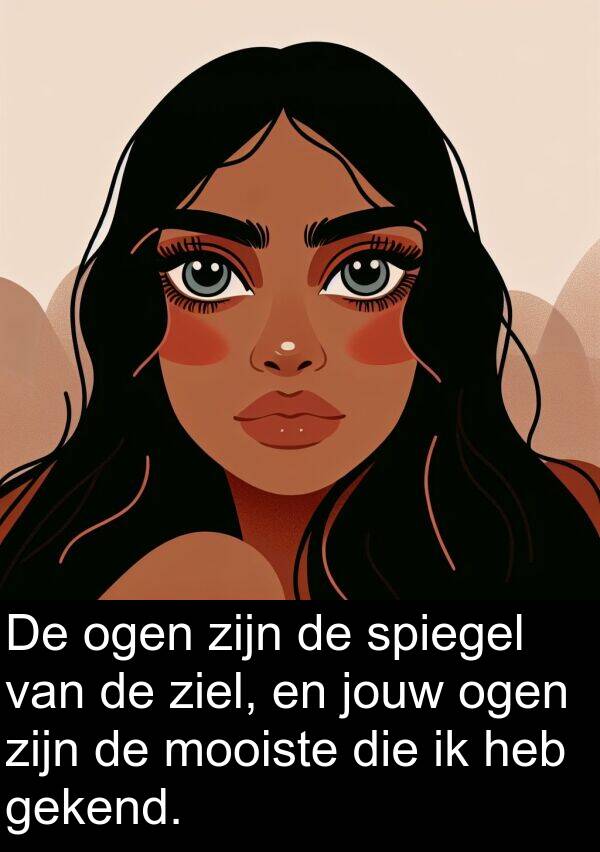 gekend: De ogen zijn de spiegel van de ziel, en jouw ogen zijn de mooiste die ik heb gekend.