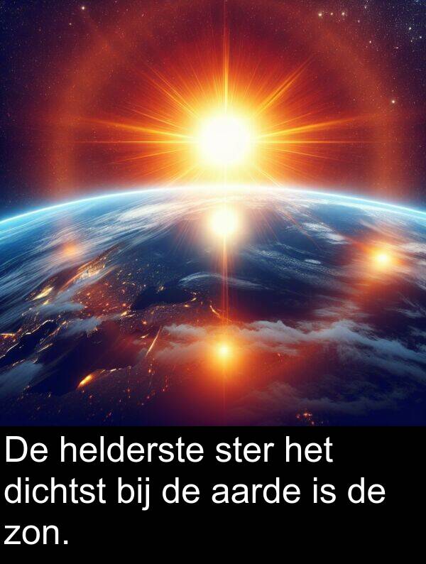 aarde: De helderste ster het dichtst bij de aarde is de zon.