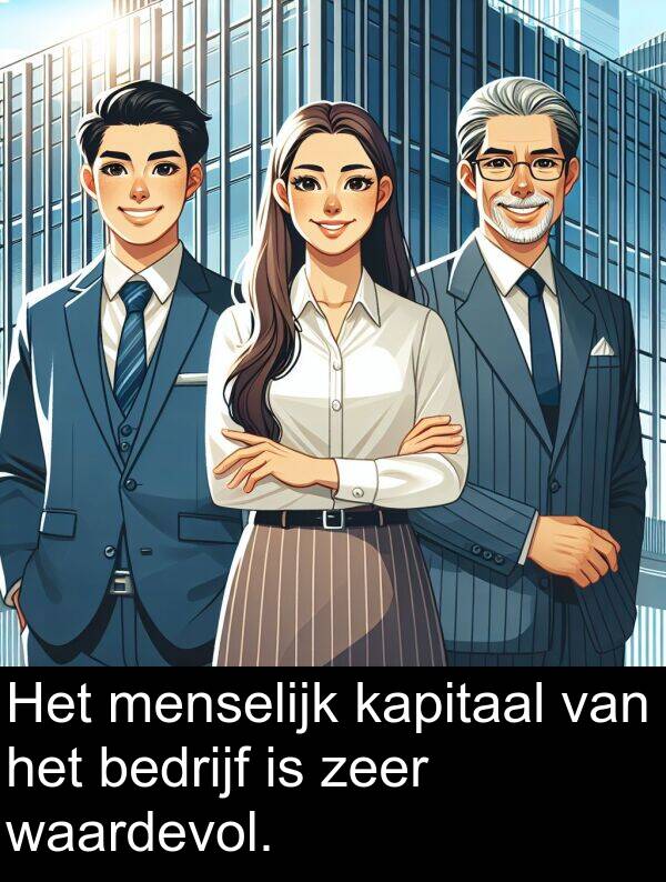 kapitaal: Het menselijk kapitaal van het bedrijf is zeer waardevol.