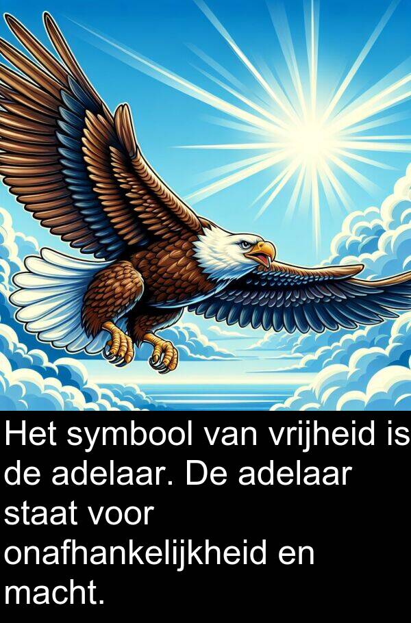 symbool: Het symbool van vrijheid is de adelaar. De adelaar staat voor onafhankelijkheid en macht.