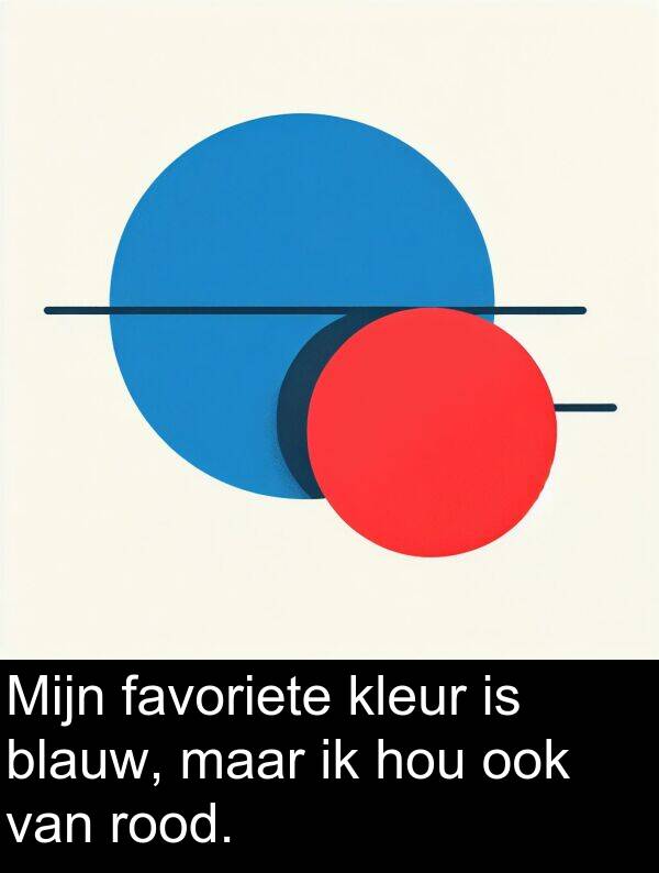 maar: Mijn favoriete kleur is blauw, maar ik hou ook van rood.