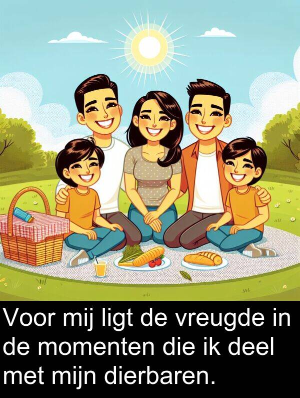 dierbaren: Voor mij ligt de vreugde in de momenten die ik deel met mijn dierbaren.