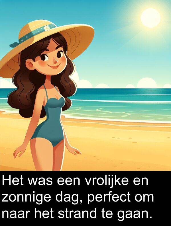 vrolijke: Het was een vrolijke en zonnige dag, perfect om naar het strand te gaan.