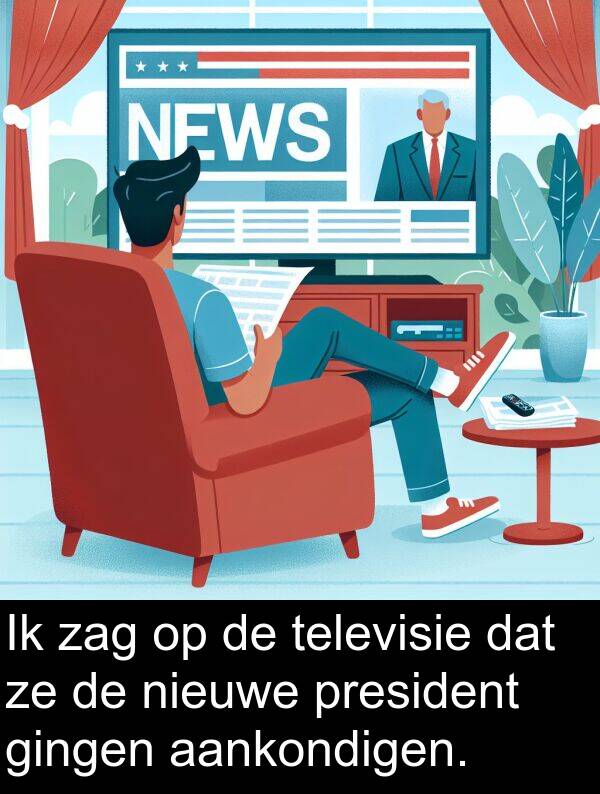 gingen: Ik zag op de televisie dat ze de nieuwe president gingen aankondigen.