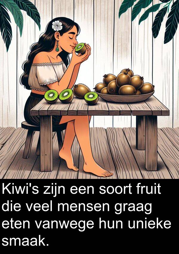 graag: Kiwi's zijn een soort fruit die veel mensen graag eten vanwege hun unieke smaak.