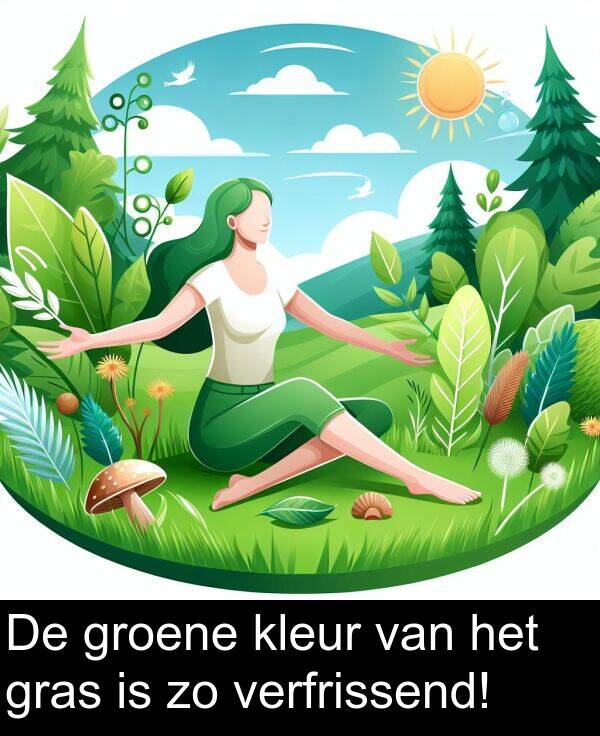 groene: De groene kleur van het gras is zo verfrissend!