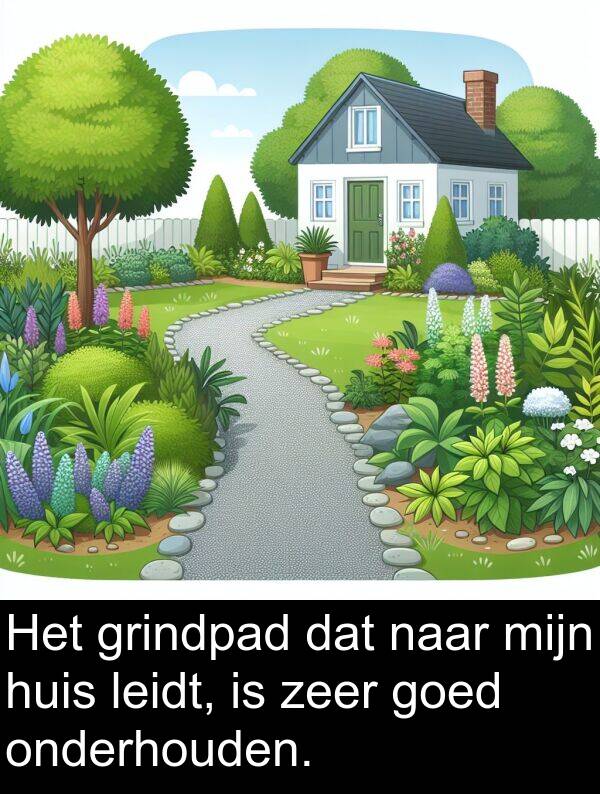 goed: Het grindpad dat naar mijn huis leidt, is zeer goed onderhouden.