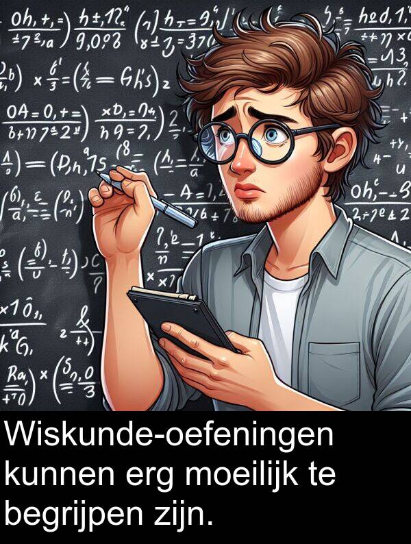 moeilijk: Wiskunde-oefeningen kunnen erg moeilijk te begrijpen zijn.