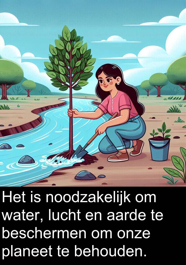 aarde: Het is noodzakelijk om water, lucht en aarde te beschermen om onze planeet te behouden.