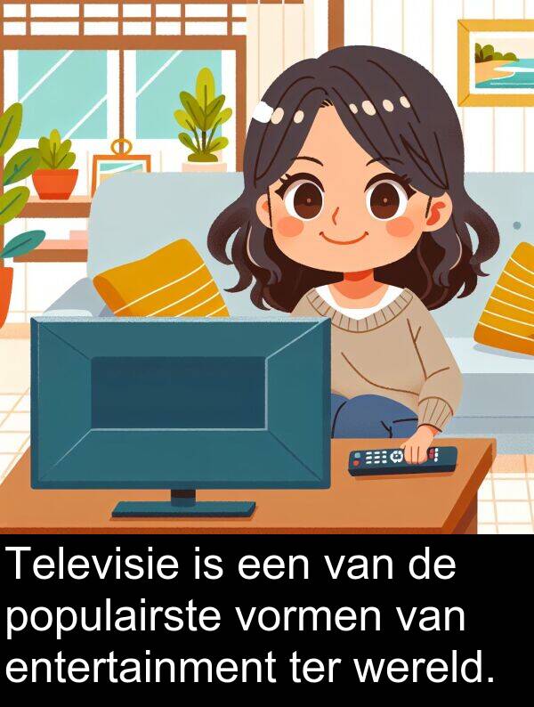 populairste: Televisie is een van de populairste vormen van entertainment ter wereld.