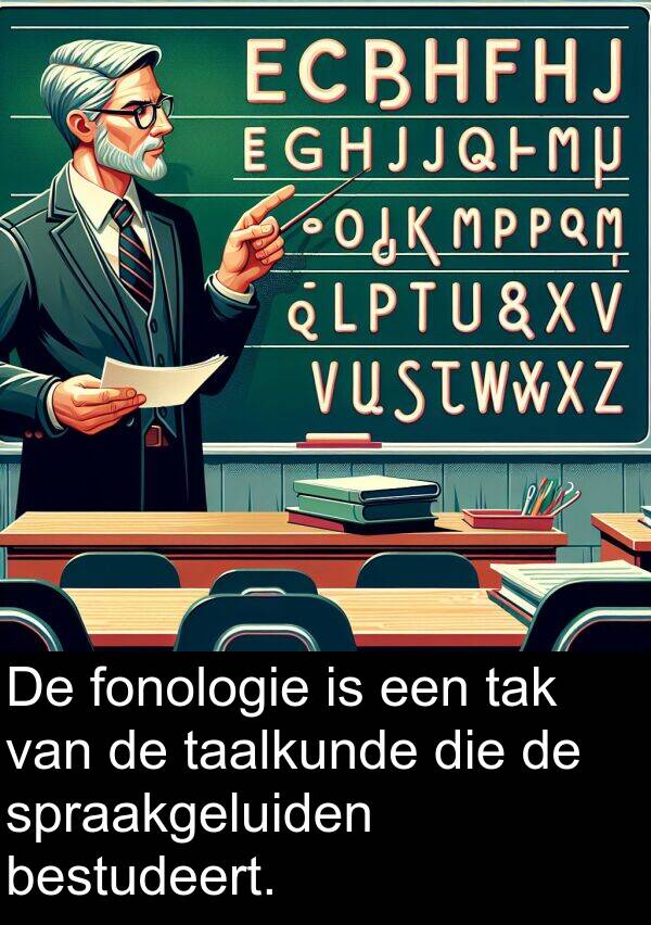fonologie: De fonologie is een tak van de taalkunde die de spraakgeluiden bestudeert.