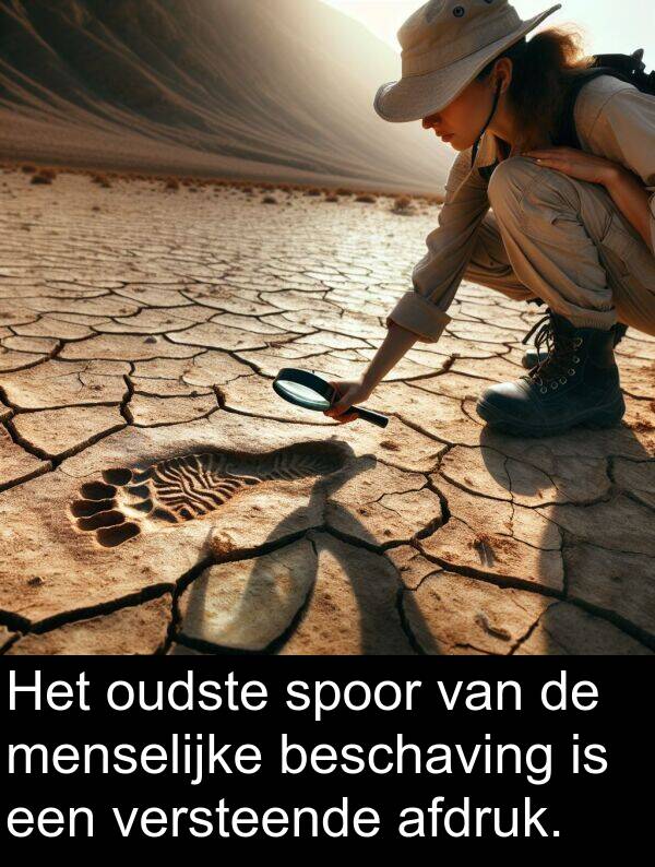 beschaving: Het oudste spoor van de menselijke beschaving is een versteende afdruk.