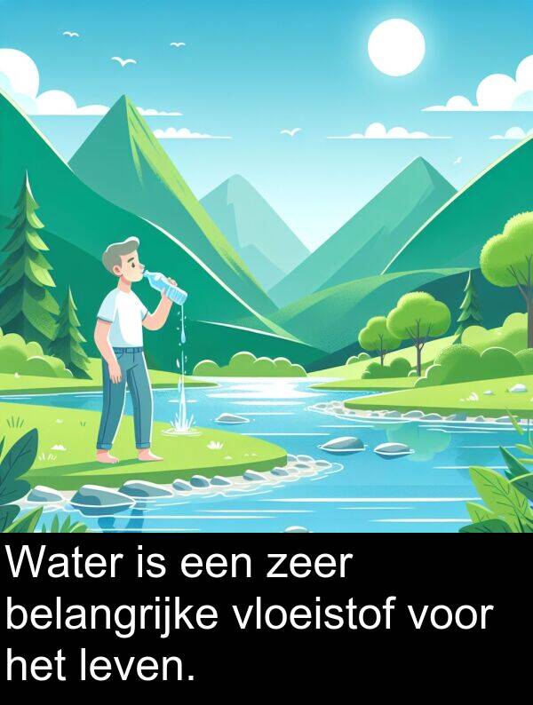 belangrijke: Water is een zeer belangrijke vloeistof voor het leven.