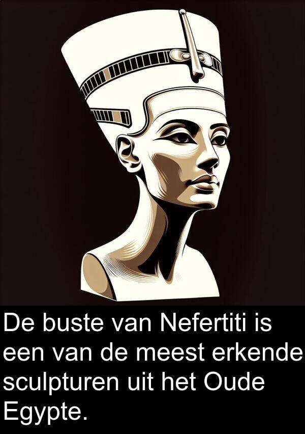sculpturen: De buste van Nefertiti is een van de meest erkende sculpturen uit het Oude Egypte.