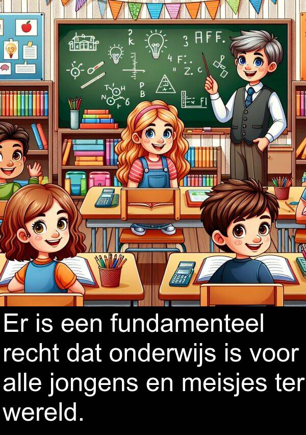 fundamenteel: Er is een fundamenteel recht dat onderwijs is voor alle jongens en meisjes ter wereld.