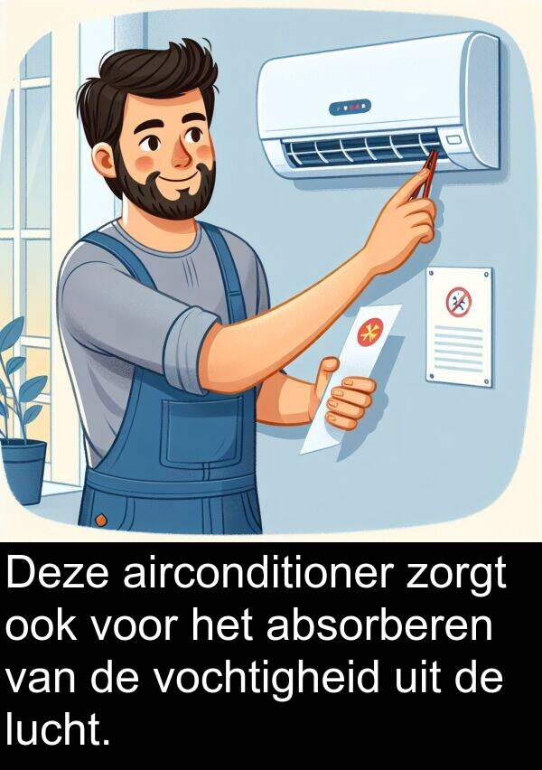 lucht: Deze airconditioner zorgt ook voor het absorberen van de vochtigheid uit de lucht.