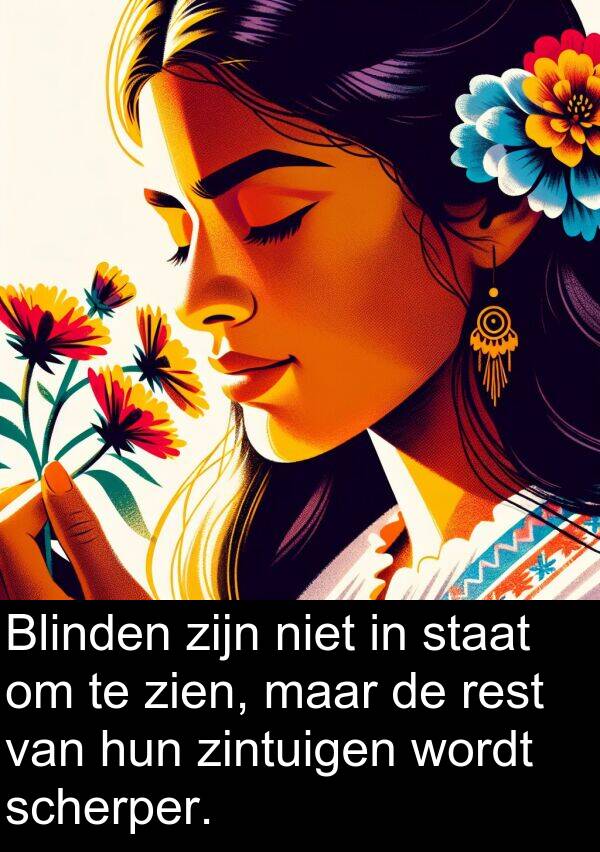 zintuigen: Blinden zijn niet in staat om te zien, maar de rest van hun zintuigen wordt scherper.