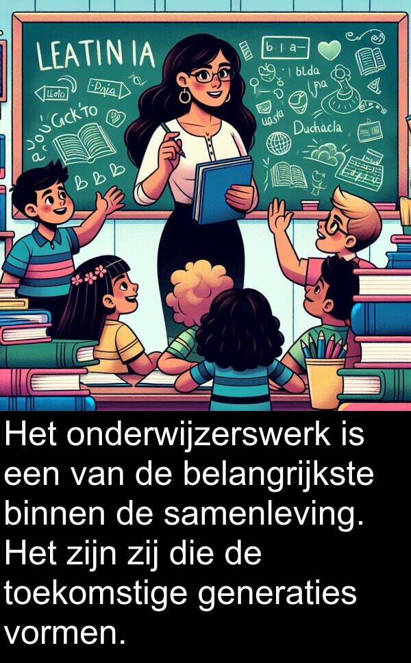 belangrijkste: Het onderwijzerswerk is een van de belangrijkste binnen de samenleving. Het zijn zij die de toekomstige generaties vormen.