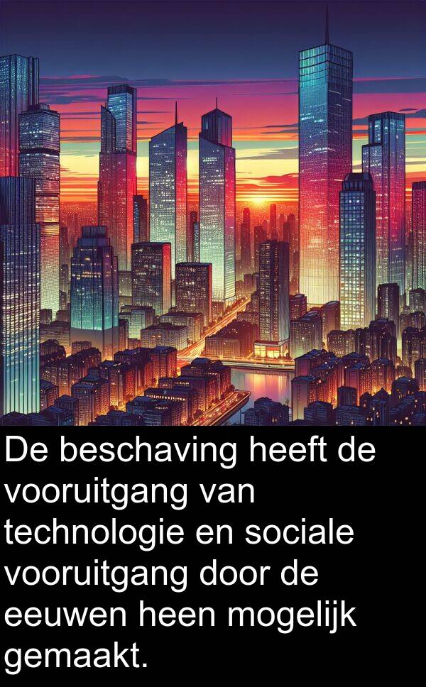 beschaving: De beschaving heeft de vooruitgang van technologie en sociale vooruitgang door de eeuwen heen mogelijk gemaakt.