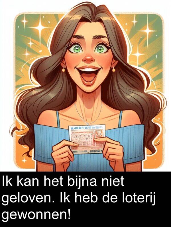 gewonnen: Ik kan het bijna niet geloven. Ik heb de loterij gewonnen!