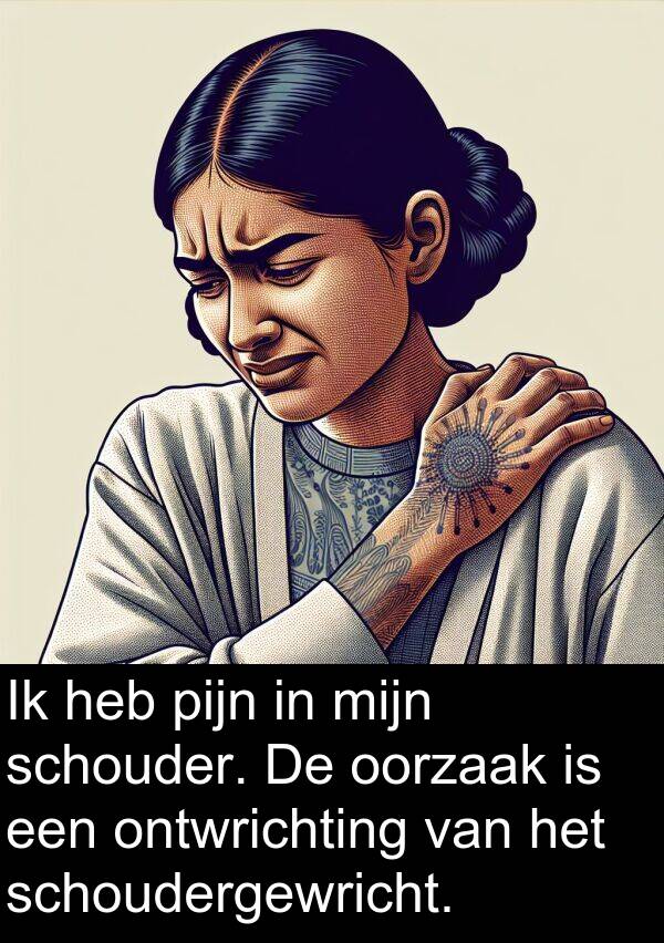 schouder: Ik heb pijn in mijn schouder. De oorzaak is een ontwrichting van het schoudergewricht.