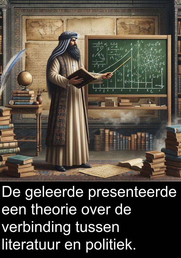geleerde: De geleerde presenteerde een theorie over de verbinding tussen literatuur en politiek.