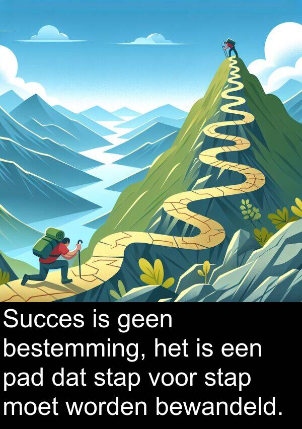 pad: Succes is geen bestemming, het is een pad dat stap voor stap moet worden bewandeld.
