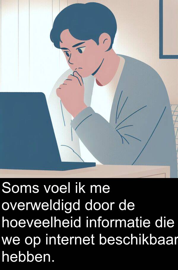 informatie: Soms voel ik me overweldigd door de hoeveelheid informatie die we op internet beschikbaar hebben.