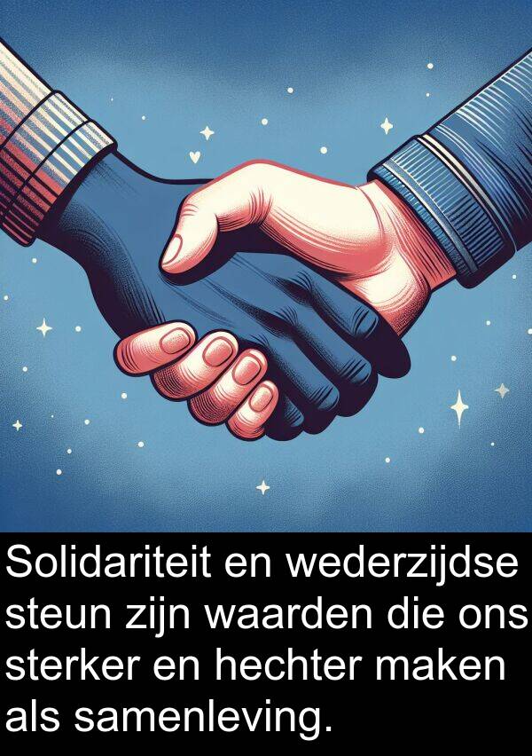 waarden: Solidariteit en wederzijdse steun zijn waarden die ons sterker en hechter maken als samenleving.