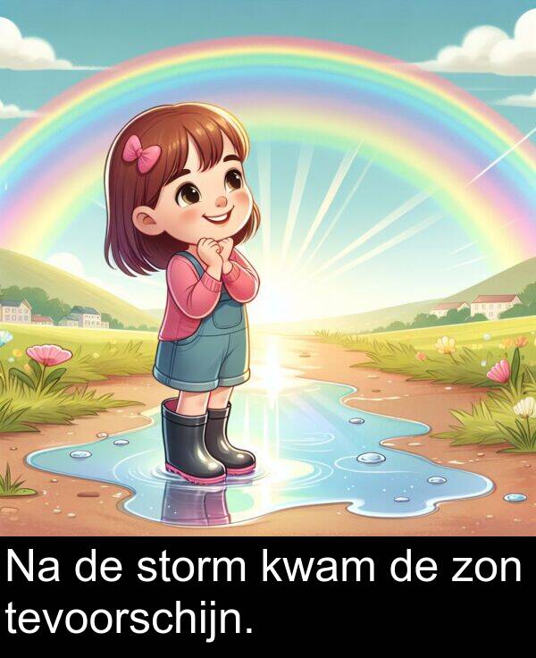 zon: Na de storm kwam de zon tevoorschijn.