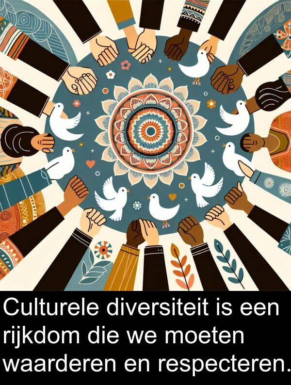 moeten: Culturele diversiteit is een rijkdom die we moeten waarderen en respecteren.
