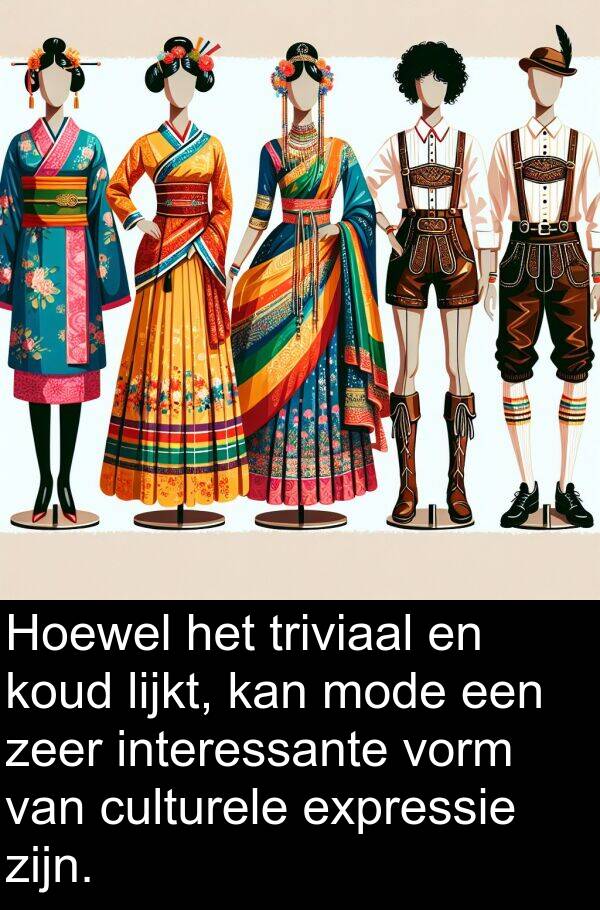 expressie: Hoewel het triviaal en koud lijkt, kan mode een zeer interessante vorm van culturele expressie zijn.