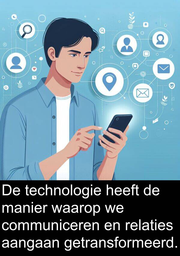 waarop: De technologie heeft de manier waarop we communiceren en relaties aangaan getransformeerd.