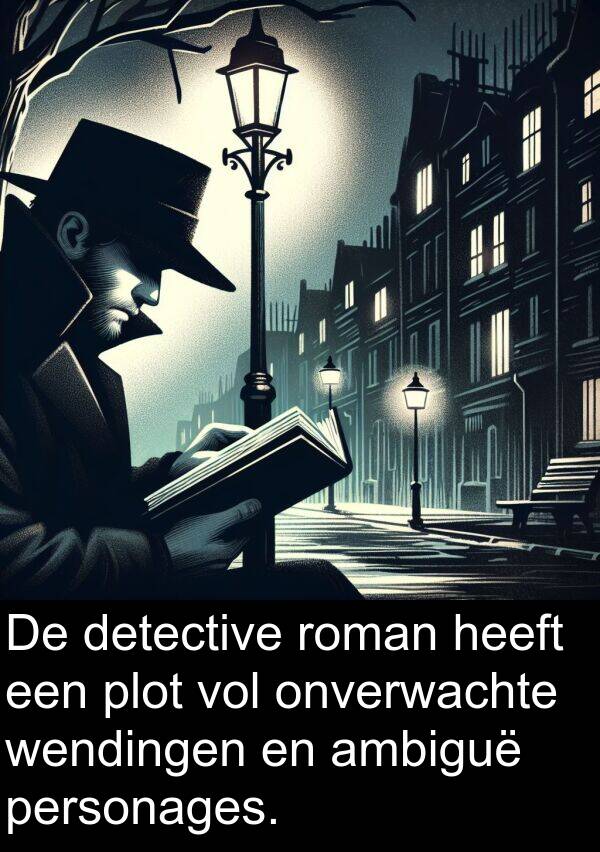 detective: De detective roman heeft een plot vol onverwachte wendingen en ambiguë personages.