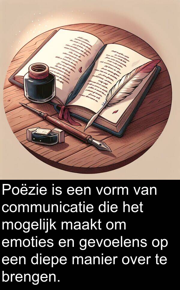 gevoelens: Poëzie is een vorm van communicatie die het mogelijk maakt om emoties en gevoelens op een diepe manier over te brengen.