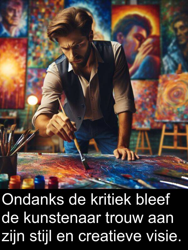 stijl: Ondanks de kritiek bleef de kunstenaar trouw aan zijn stijl en creatieve visie.