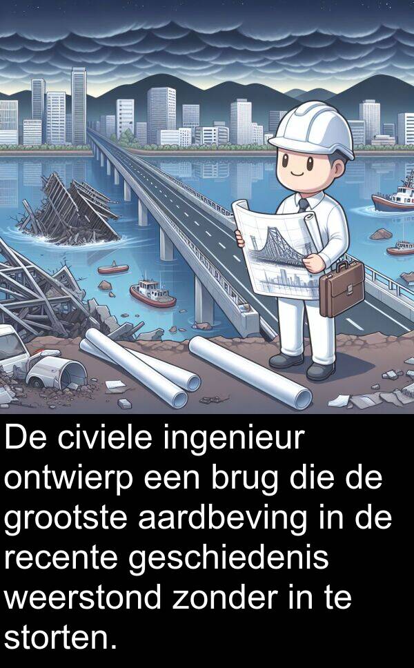 grootste: De civiele ingenieur ontwierp een brug die de grootste aardbeving in de recente geschiedenis weerstond zonder in te storten.