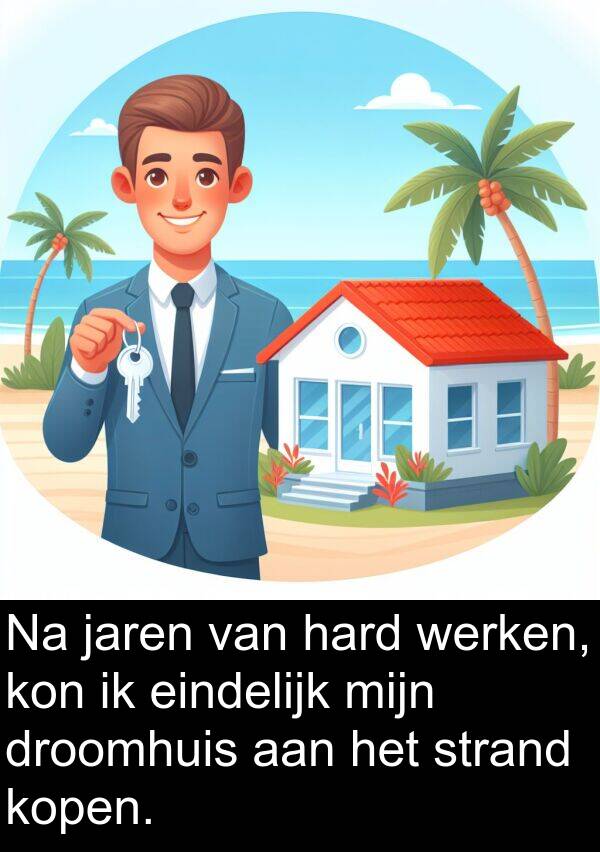 droomhuis: Na jaren van hard werken, kon ik eindelijk mijn droomhuis aan het strand kopen.