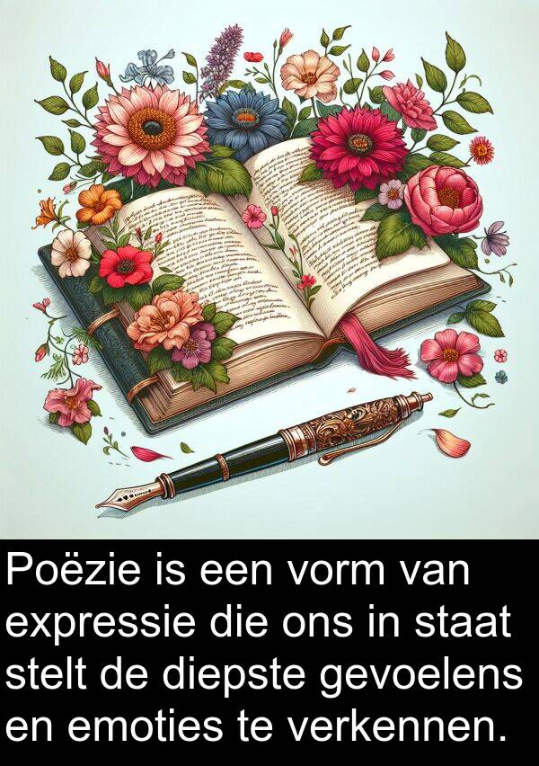 gevoelens: Poëzie is een vorm van expressie die ons in staat stelt de diepste gevoelens en emoties te verkennen.