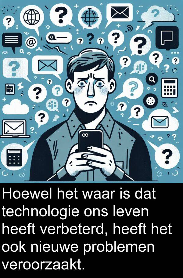 problemen: Hoewel het waar is dat technologie ons leven heeft verbeterd, heeft het ook nieuwe problemen veroorzaakt.