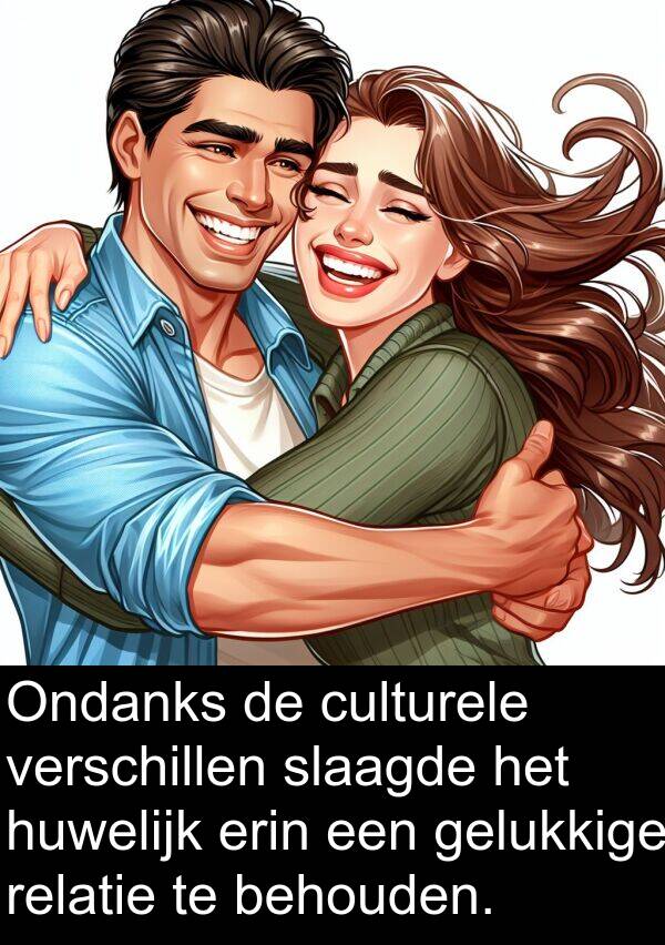 gelukkige: Ondanks de culturele verschillen slaagde het huwelijk erin een gelukkige relatie te behouden.
