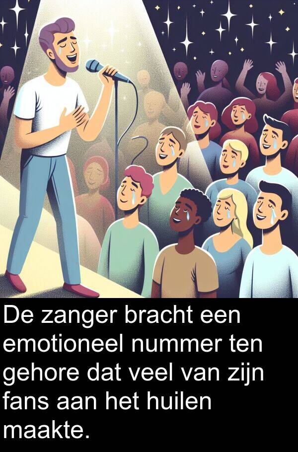 gehore: De zanger bracht een emotioneel nummer ten gehore dat veel van zijn fans aan het huilen maakte.
