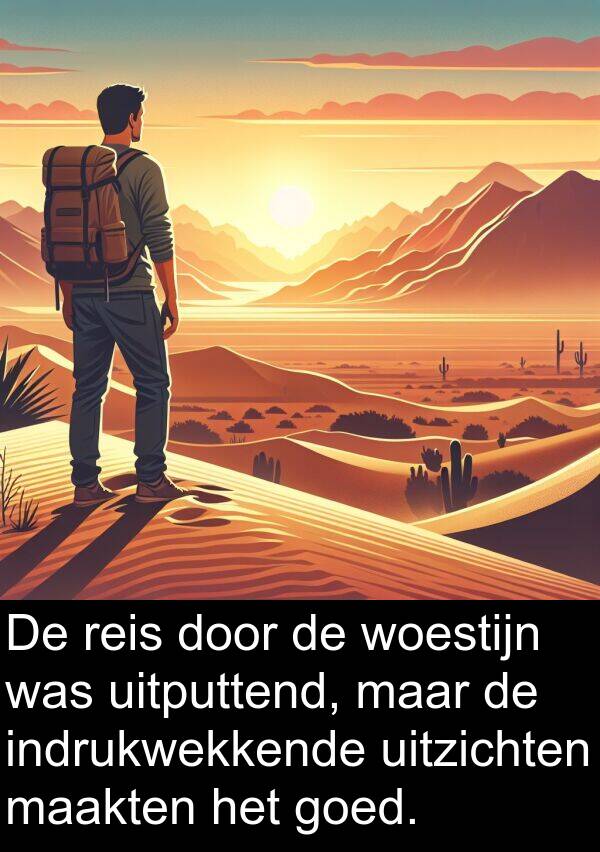 maakten: De reis door de woestijn was uitputtend, maar de indrukwekkende uitzichten maakten het goed.