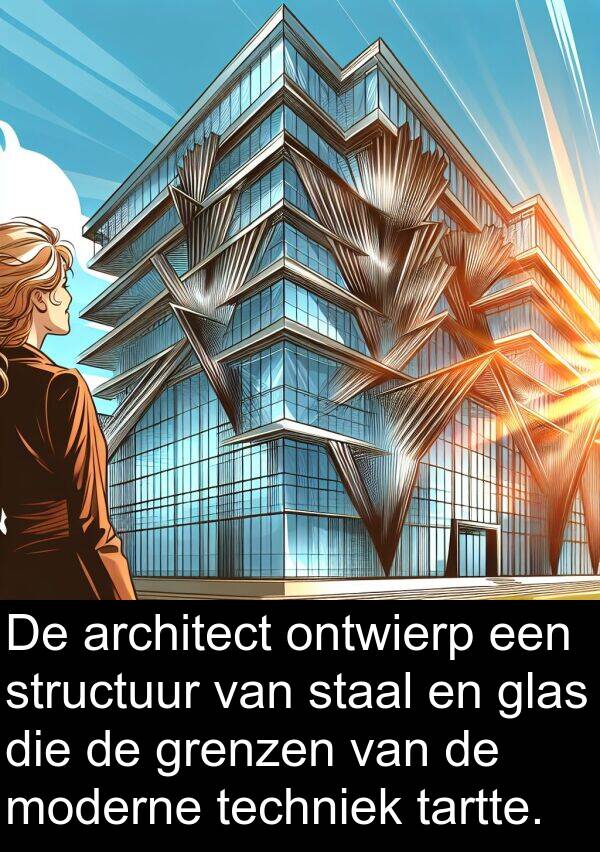 glas: De architect ontwierp een structuur van staal en glas die de grenzen van de moderne techniek tartte.