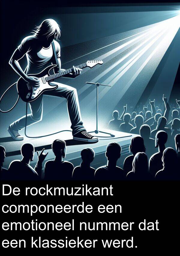 klassieker: De rockmuzikant componeerde een emotioneel nummer dat een klassieker werd.