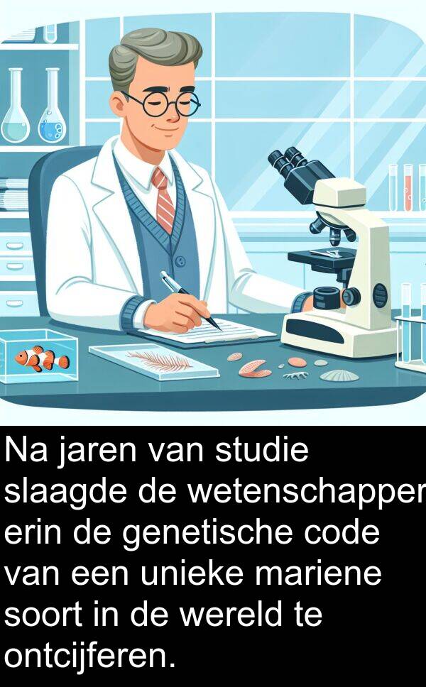 soort: Na jaren van studie slaagde de wetenschapper erin de genetische code van een unieke mariene soort in de wereld te ontcijferen.