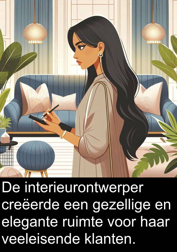 gezellige: De interieurontwerper creëerde een gezellige en elegante ruimte voor haar veeleisende klanten.